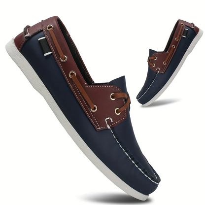 LESTON Heren Instapschoen Nautisch Blauw Contrasterend