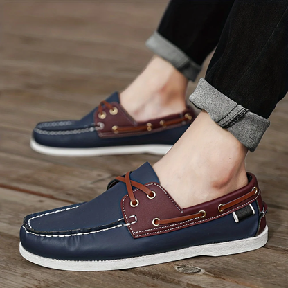 LESTON Heren Instapschoen Nautisch Blauw Contrasterend