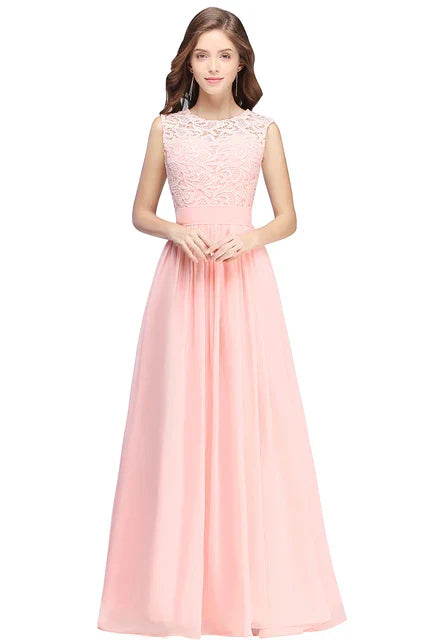 Betoverende Kanten Chiffon Avondjurk van Eleganzia