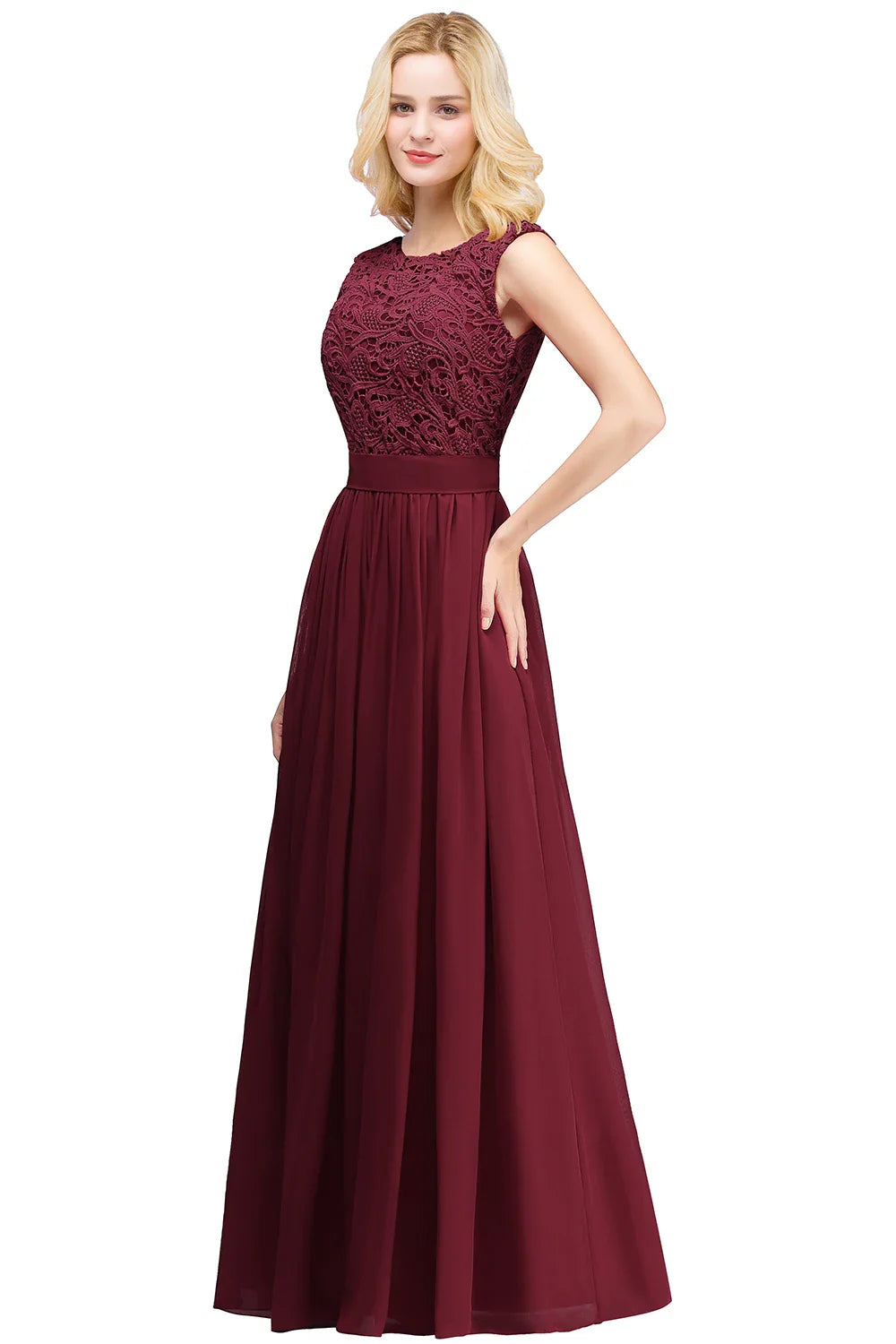 Betoverende Kanten Chiffon Avondjurk van Eleganzia