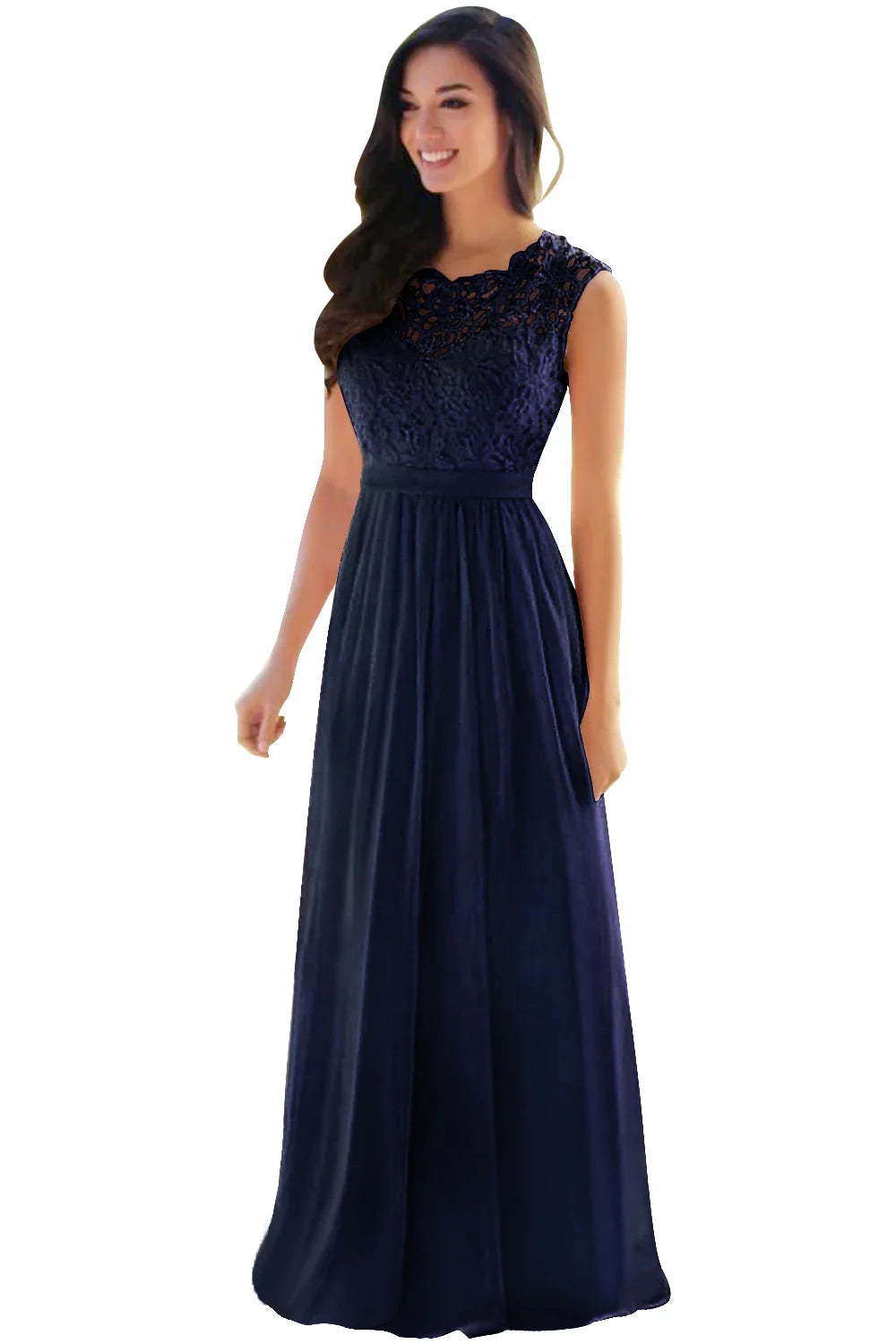 Betoverende Kanten Chiffon Avondjurk van Eleganzia