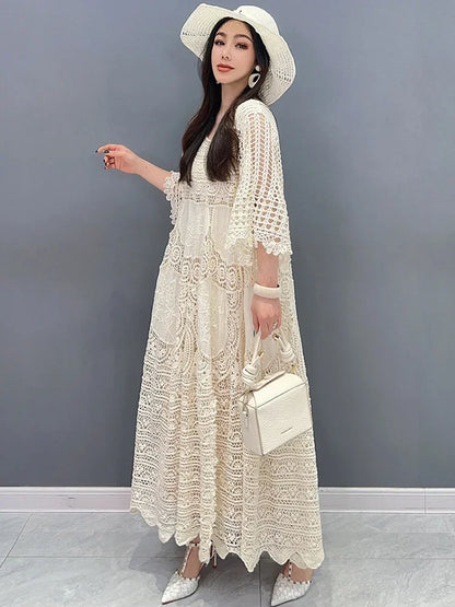 Zomerse Chic Holle Out Elegantie Jurk van Bella Moda