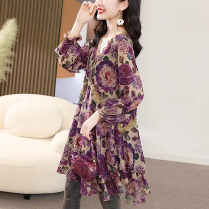Kantoor Elegantie: Vintage Bloemenprint Blouse