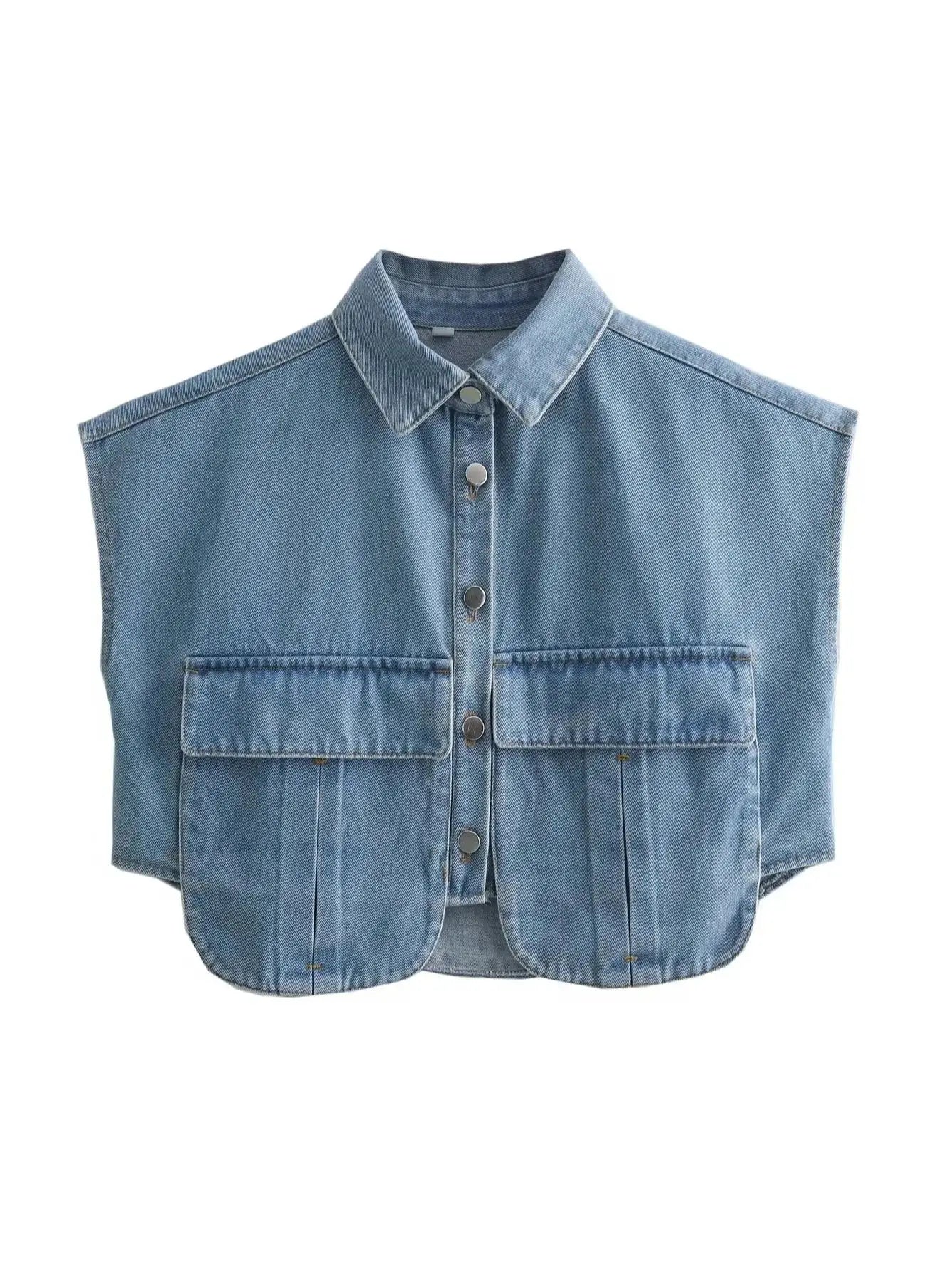 Savina Elegante Denim Blouse