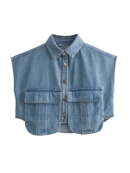 Savina Elegante Denim Blouse