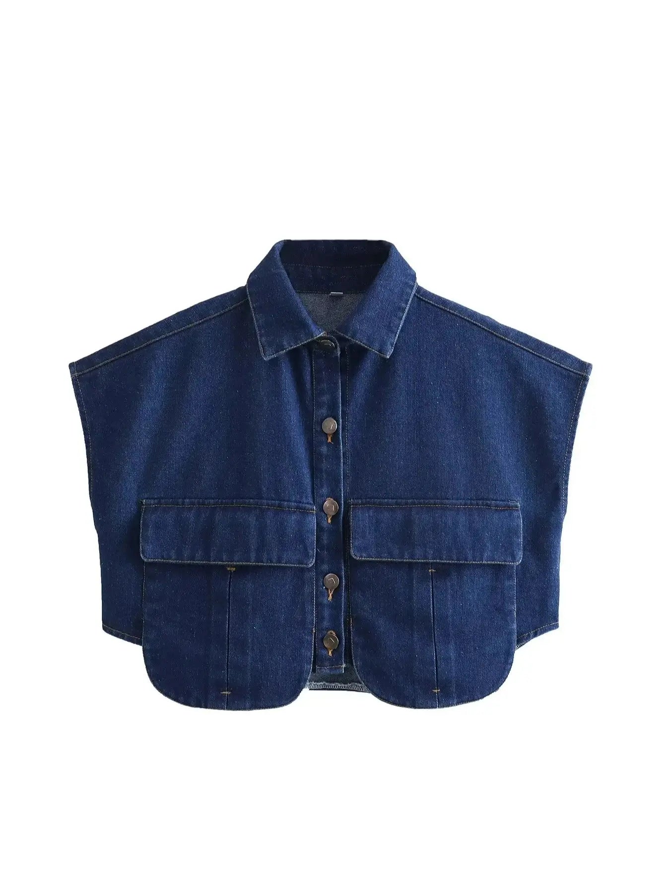 Savina Elegante Denim Blouse