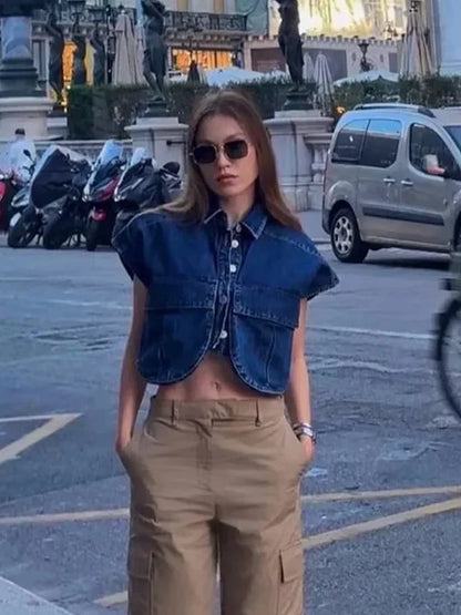 Savina Elegante Denim Blouse