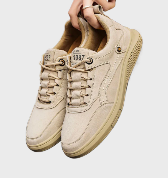 Leren Sneakers met Vetersluiting Luxe Design