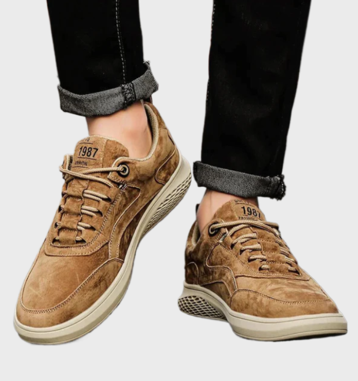 Leren Sneakers met Vetersluiting Luxe Design