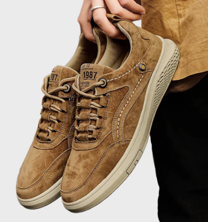 Leren Sneakers met Vetersluiting Luxe Design