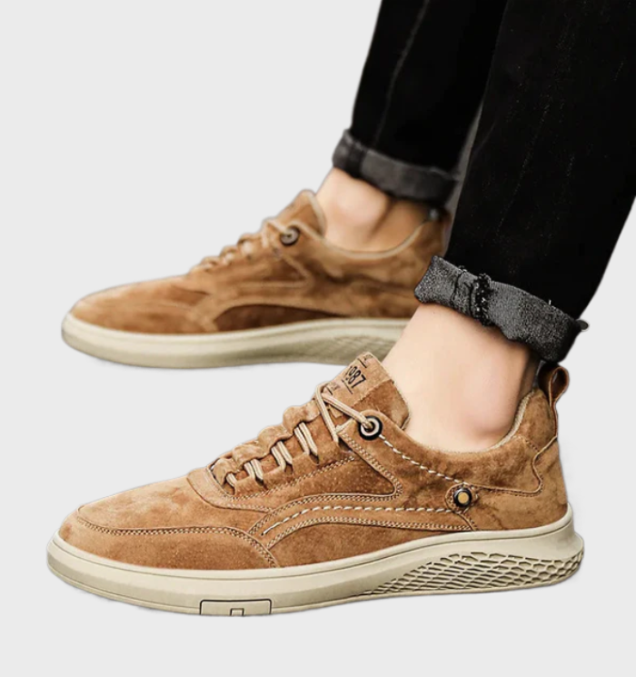 Leren Sneakers met Vetersluiting Luxe Design