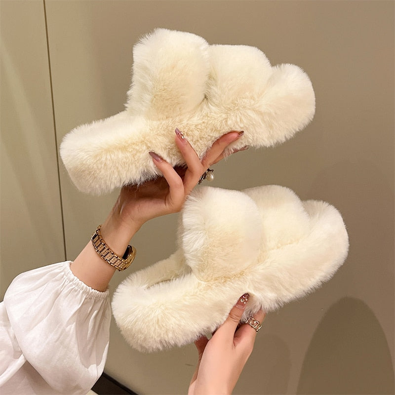 Dames Faux Fur Pantoffels Zachte Warme Comfortabele - Mode Vibes