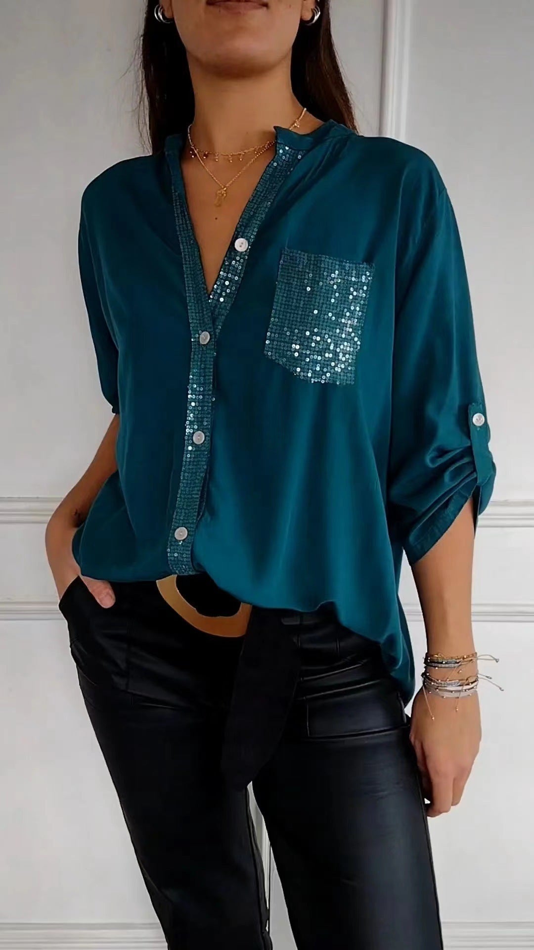 Kathrin | Camicetta con paillettes da donna