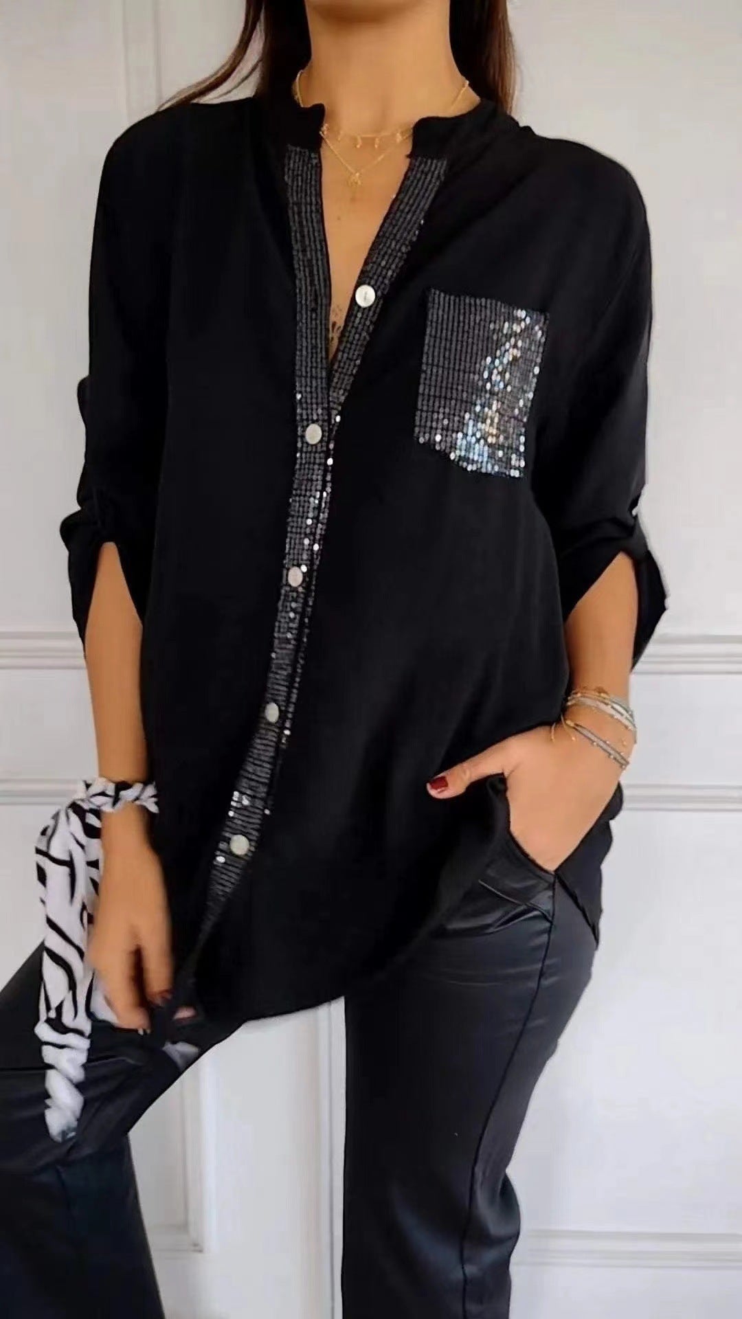 Kathrin | Camicetta con paillettes da donna