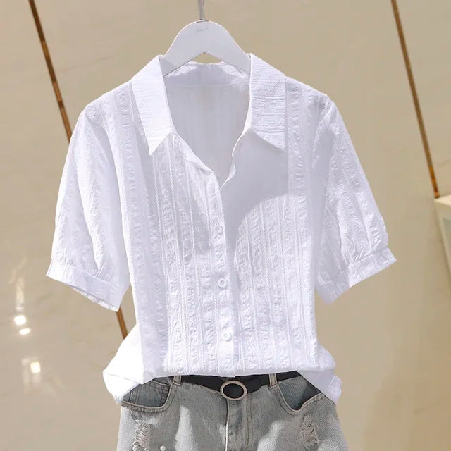 EllaGrace Vintage Katoenen Oversized Dames Blouse