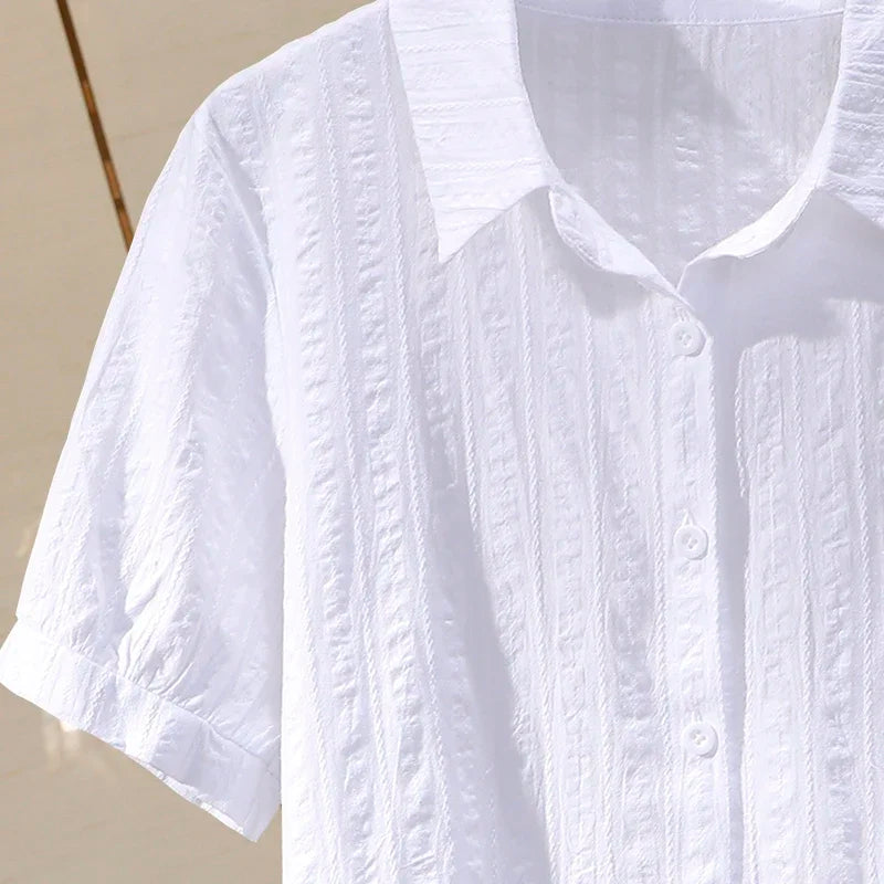 EllaGrace Vintage Katoenen Oversized Dames Blouse