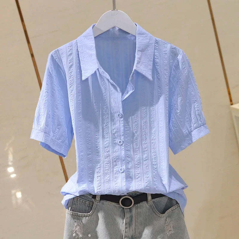 EllaGrace Vintage Katoenen Oversized Dames Blouse