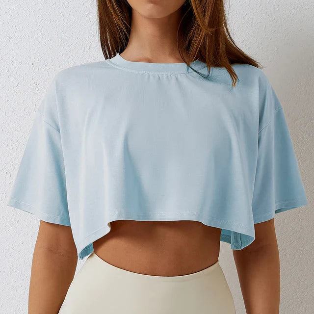 FitFemme Dames Korte Mouw Crop Top