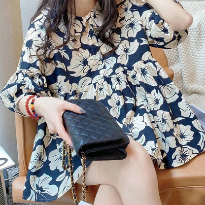 Zomerse Linnen Korte Mouw Bloushirt
