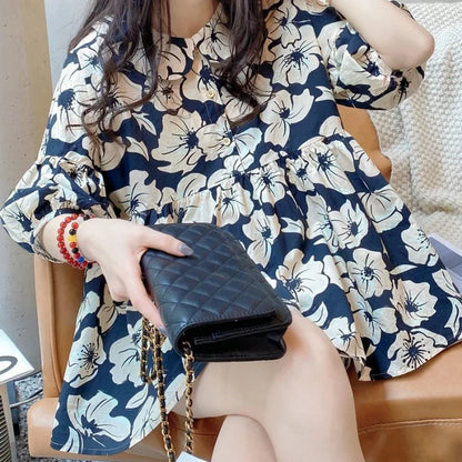 Zomerse Linnen Korte Mouw Bloushirt