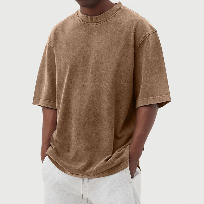 Katoenen T-shirt Heren | Gewassen Look & Relaxte Pasvorm