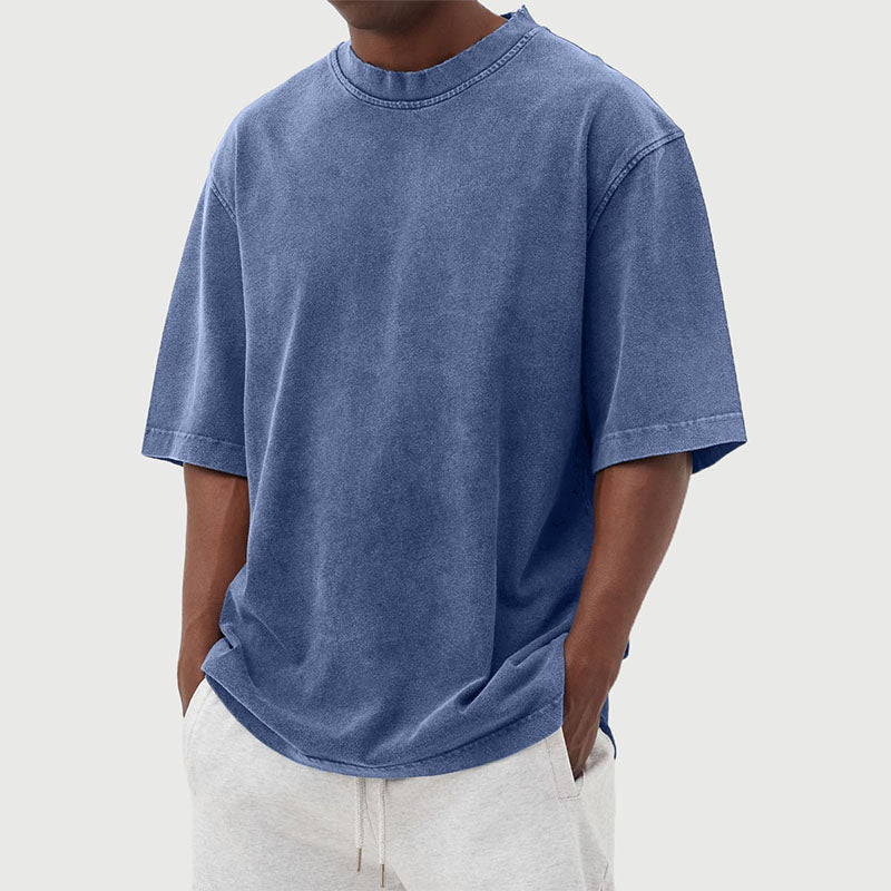 Katoenen T-shirt Heren Relaxed Fit Gewassen Look - Mode Vibes