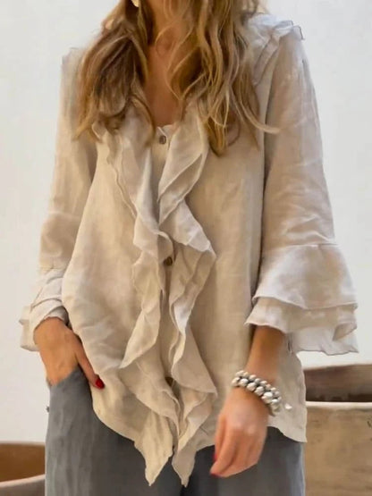 Kerstin | Elegante camicia casual con volant