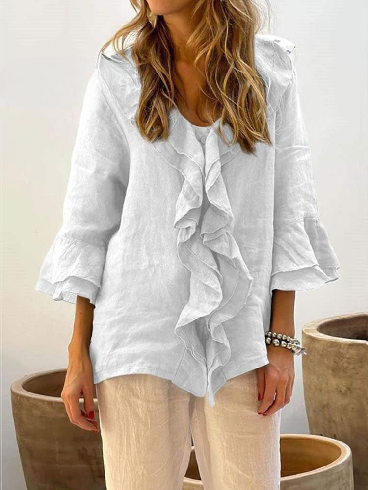 Kerstin | Elegante camicia casual con volant