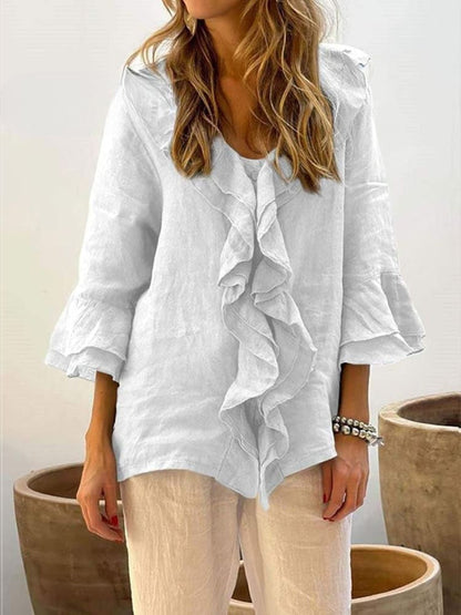 Kerstin | Elegante camicia casual con volant