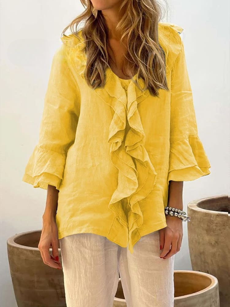 Kerstin | Elegante camicia casual con volant
