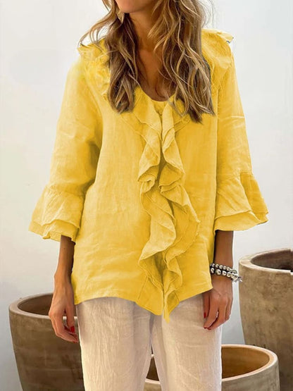 Kerstin | Elegante camicia casual con volant