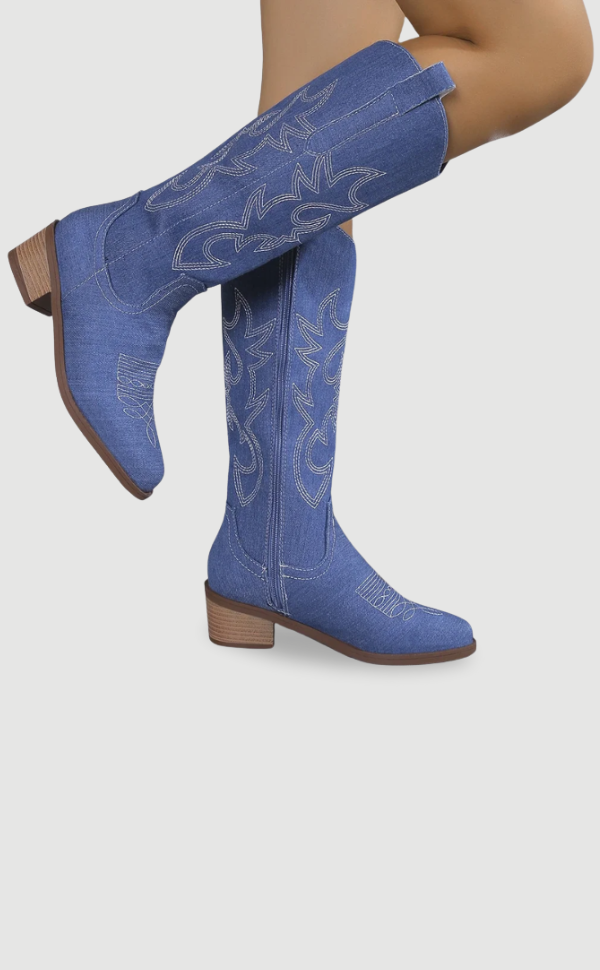 Cowboylaarzen van Denim Blauw voor Vrouw
