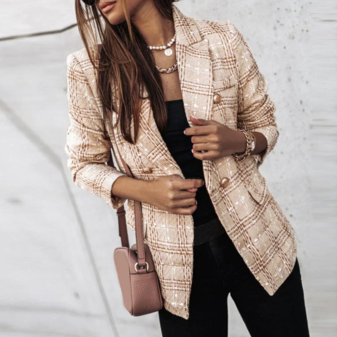 Geruite Blazer voor Dames Stijlvol Modern Design