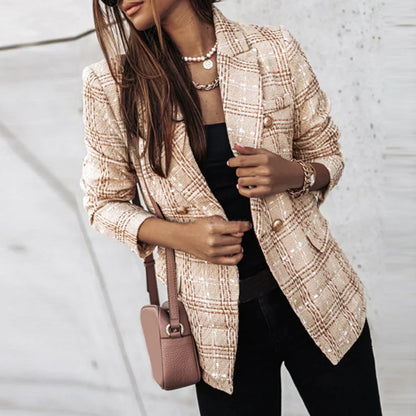Geruite Blazer voor Dames Stijlvol Modern Design
