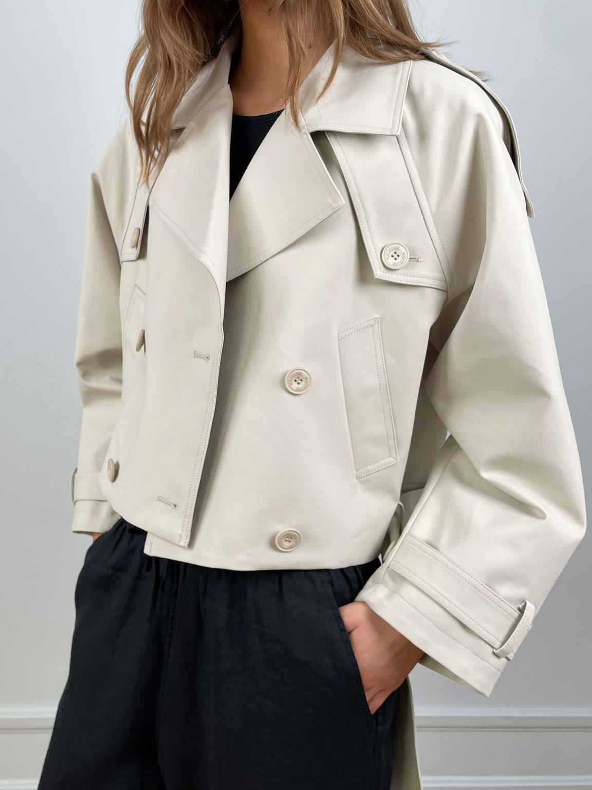 Dames Trenchcoat Lichtgewicht Groen Korte Elegante Jas