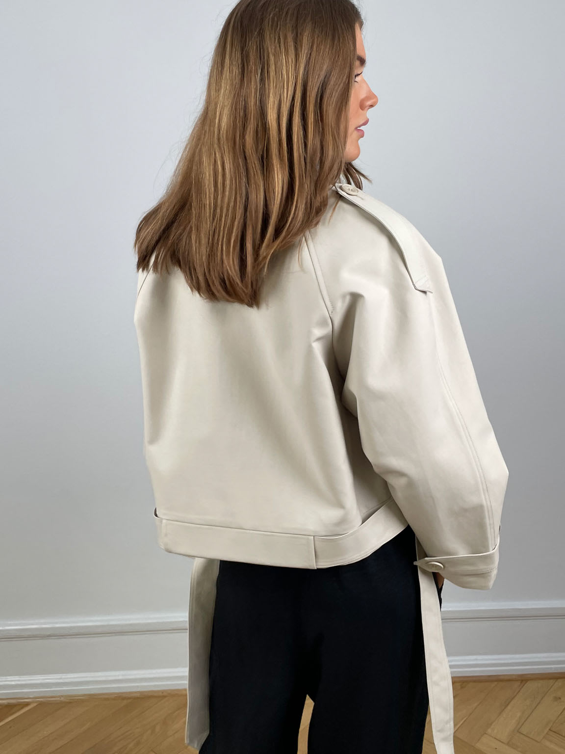 Dames Trenchcoat Lichtgewicht Groen Korte Elegante Jas