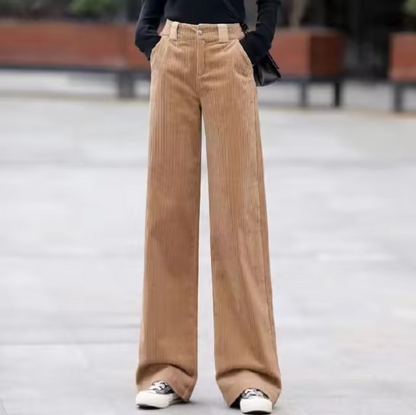 Kira | Comfortabele corduroy broek met hoge taille