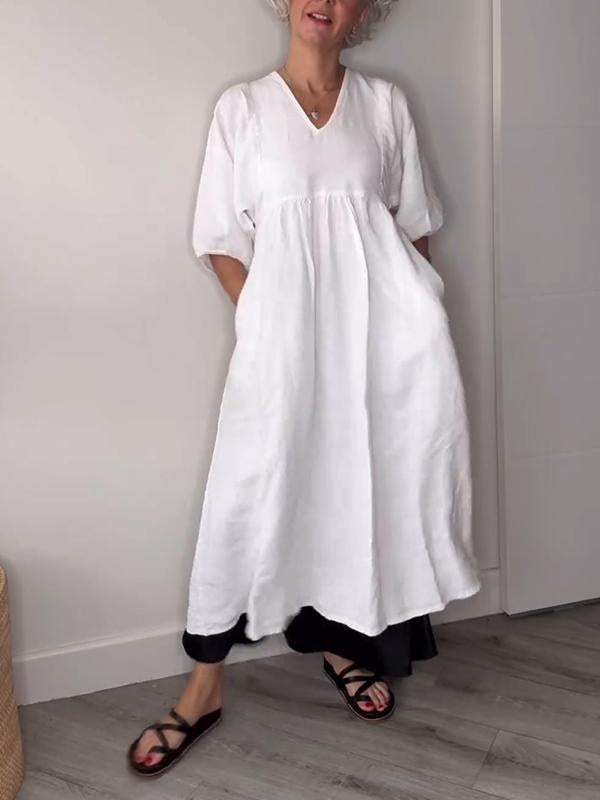Klara | V-hals & Elegant Ontwerp Midi Jurk 2