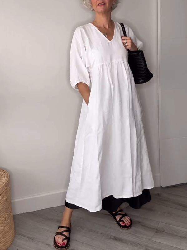 Klara | V-hals & Elegant Ontwerp Midi Jurk 3