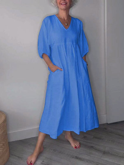 Klara | V-hals & Elegant Ontwerp Midi Jurk 4