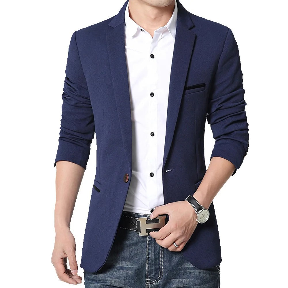 Heren Blazer Klassiek Donker Blauw Matteo - Mode Vibes