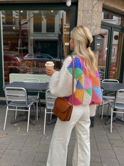 Kleurrijke Gebreide Trui voor Vrouw