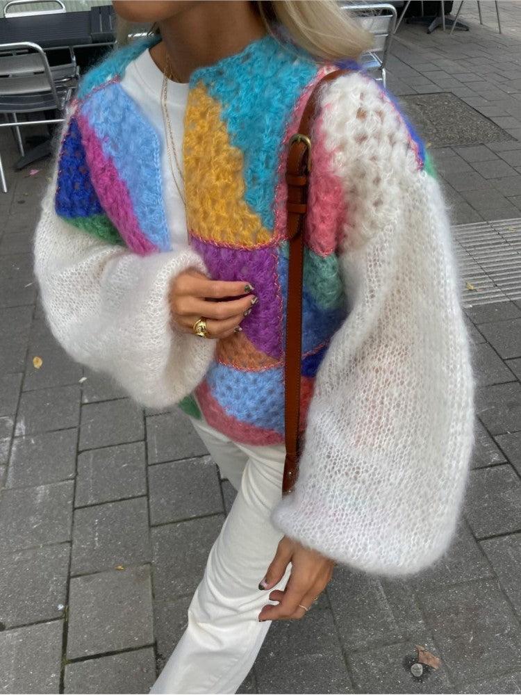 Kleurrijke Gebreide Trui voor Vrouw - Mode Vibes