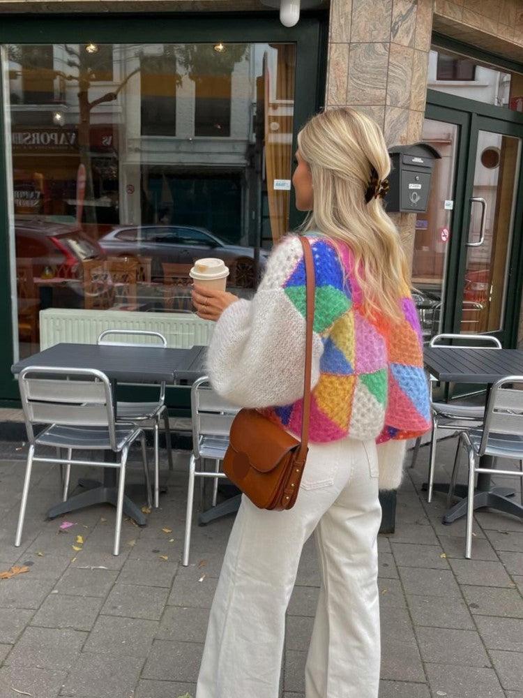 Kleurrijke Gebreide Trui voor Vrouw