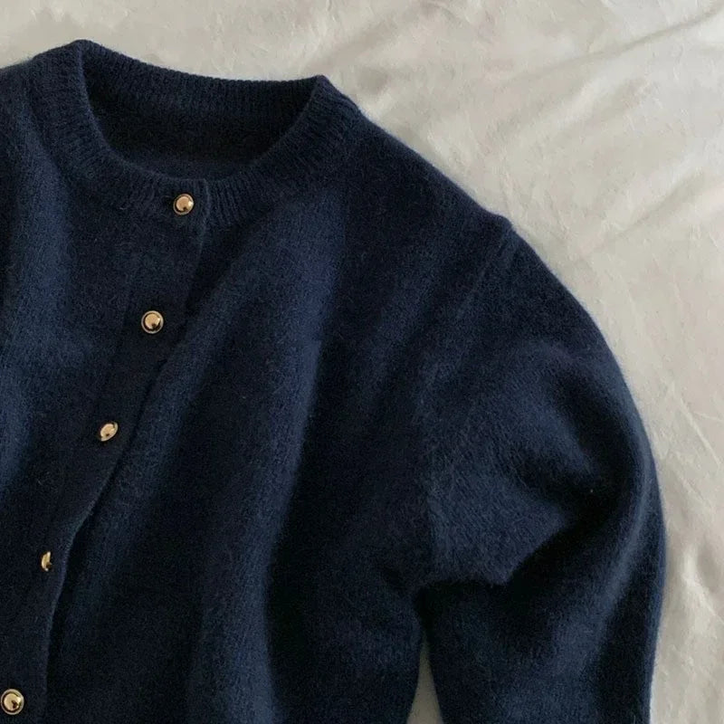 Gebreide Vest met O-hals voor Vrouw