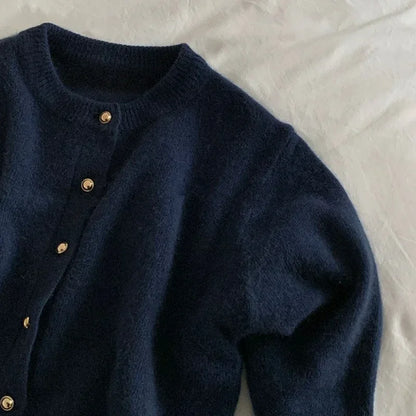 Gebreide Vest met O-hals voor Vrouw
