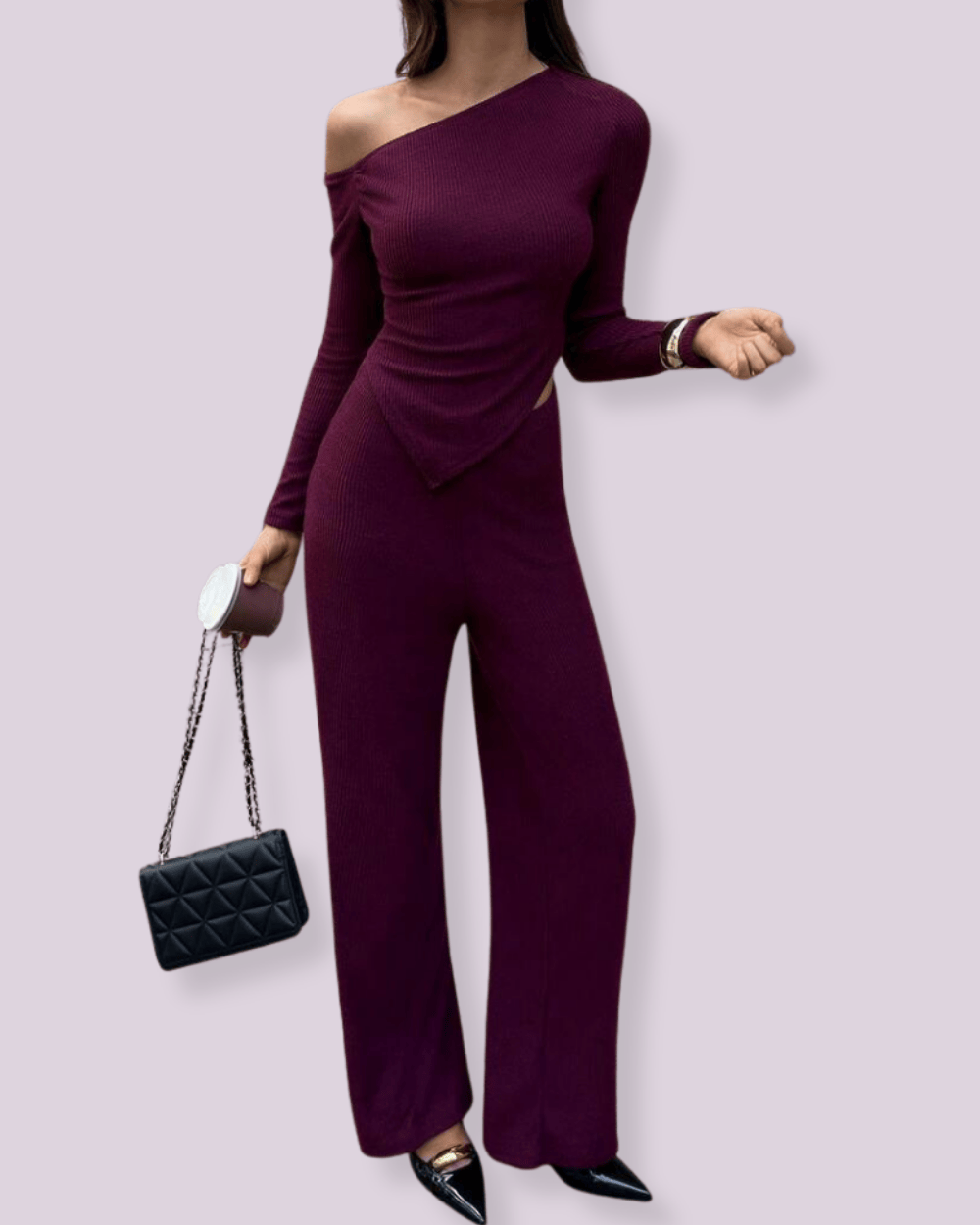 Dames Set One Shoulder Stijl - Mode Vibes

