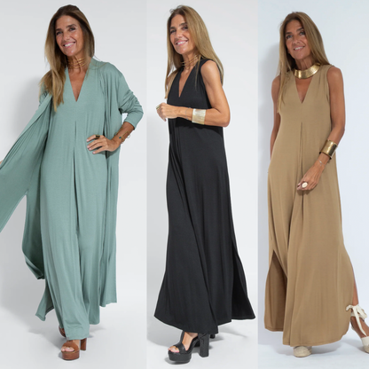 Jurk met Vest Afslankend Tweedelig Design