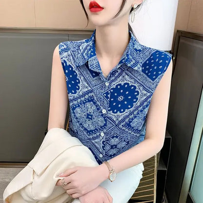 Stijlvolle Vrouw Temperamentvolle Zomer Polo-Neck Blouse