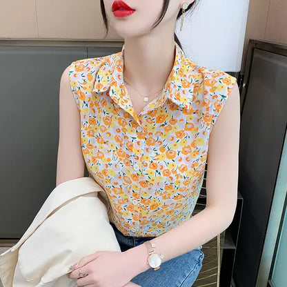 Stijlvolle Vrouw Temperamentvolle Zomer Polo-Neck Blouse